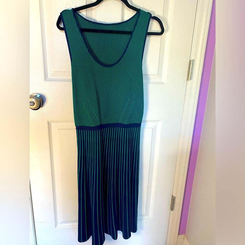 Green Striped Midi Dress